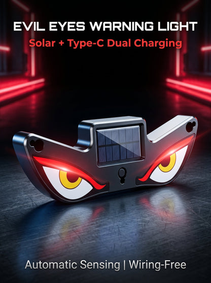 😈 Devil eye LED effect, high visibility at night! ☀️ Solar + Type-C dual charging, no wiring needed!